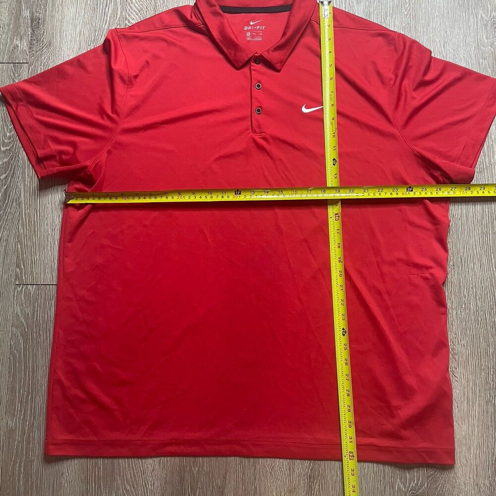 Nike Golf Dri-FIT Polo Shirt Mens 3XL Red Swoosh Performance Golf - Picture 2 of 5